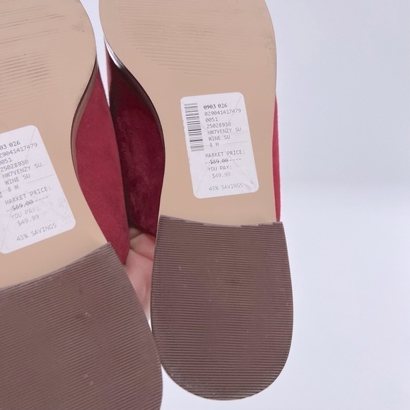 Nine West  Women's Mules size 8 M Burgundy Suede - Picture 6 of 11